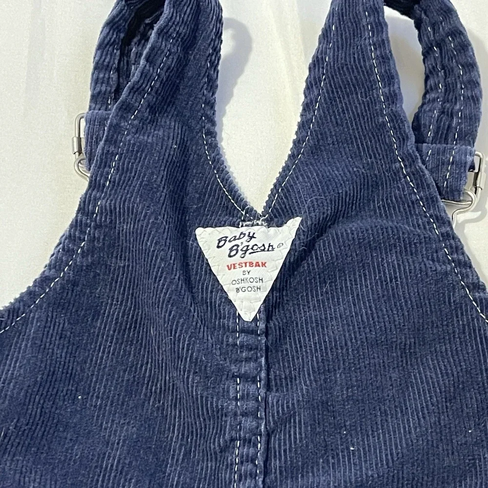 Vintage 90's Baby B'gosh/ Osh Kosh Corduroy Blue  Navy Overalls Size 12‎ Months